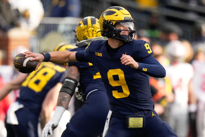 Michigan quarterback J.J. McCarthy will lead the Wolverines as they compete once again in a College Football Playoff semifinal game.